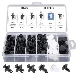 Boite d’agrafe et clips plastique 100pcs